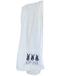 Rae Dunn Hoppy Easter White throw plush furry soft blanket